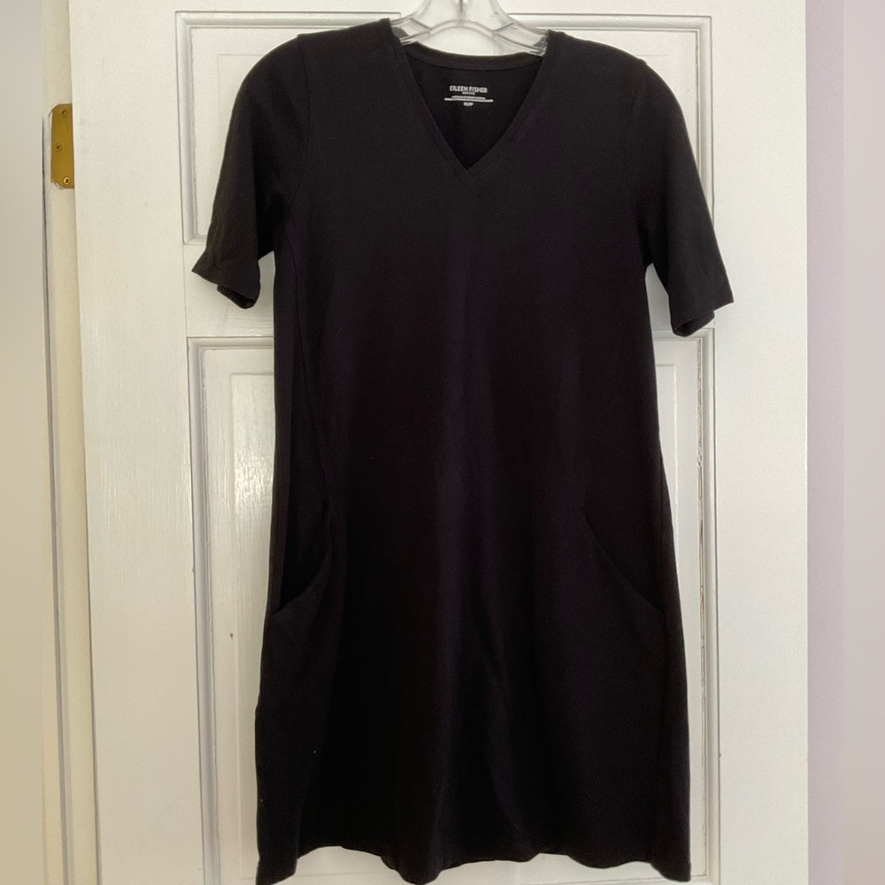 Eileen Fisher V-Neck Stretch Jersey Dress